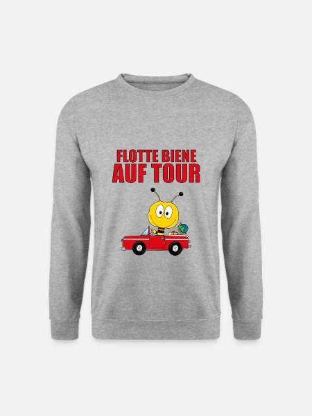 FLOTTE BIENE AUF TOUR - AUTO - REISE - URLAUB - Unisex Pullover - Weißgrau meliert