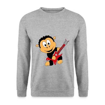 SCHAF - GITARRE - MUSIKER - MUSIK - LIEBE - TIER - Unisex Pullover - Weißgrau meliert - Vorne - Alina (178cm) & Michal (187cm)