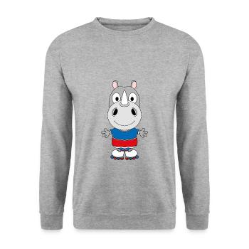 NASHORN - INLINE SKATES - SPORT - TIER - BABY - Unisex Pullover - Weißgrau meliert - Vorne - Alina (178cm) & Michal (187cm)
