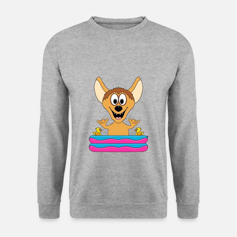 HYÄNE - POOL - PLANSCHBECKEN - TIERISCH - SHAKA - Unisex Pullover - Weißgrau meliert