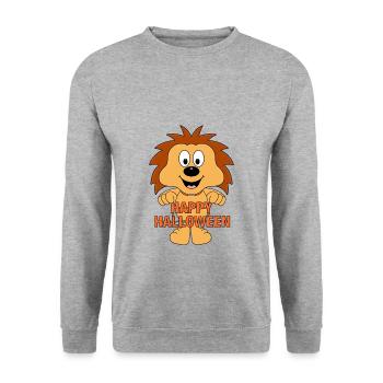 HAPPY HALLOWEEN - IGEL - TIER - KIND - BABY - Unisex Pullover - Weißgrau meliert - Vorne - Alina (178cm) & Michal (187cm)