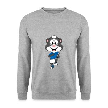 LAUFEN - SPORT - JOGGEN - FITNESS - STINKTIER - Unisex Pullover - Weißgrau meliert - Vorne - Alina (178cm) & Michal (187cm)