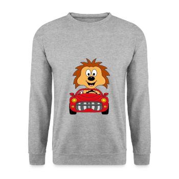 IGEL - AUTO - TIER - TIERISCH - KIND - BABY - Unisex Pullover - Weißgrau meliert - Vorne - Alina (178cm) & Michal (187cm)
