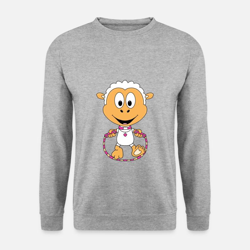 SCHAF - SPRINGSEIL - TIER - KIND - BABY - Unisex Pullover - Weißgrau meliert