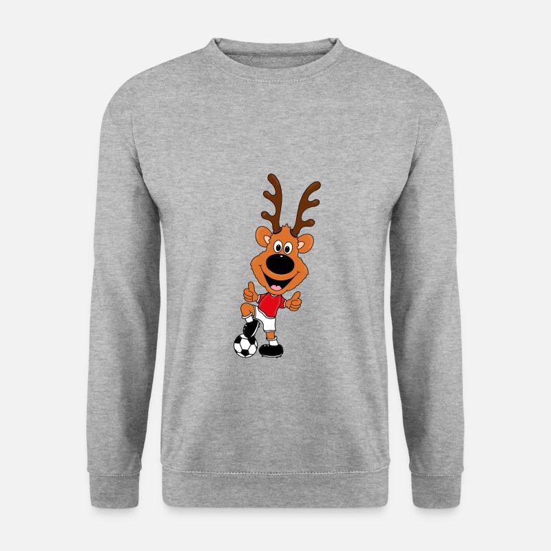 REH - FUßBALL - SPORT - TIER - KIND - BABY - Unisex Pullover - Weißgrau meliert