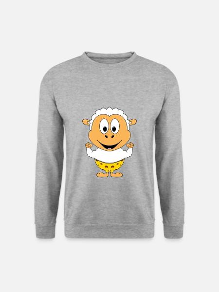 SCHAF - MUSKELN - BODYBUILDING - FITNESS - SPORT - Unisex Pullover - Weißgrau meliert