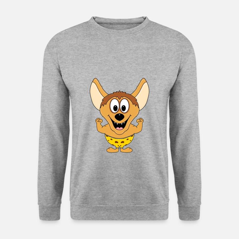 HYÄNE - FITNESS - BODYBUILDING - MUSKELN - TIER - Unisex Pullover - Weißgrau meliert