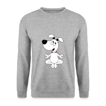 HUND - YOGA - PILATES - TIER - TIERISCH - Unisex Pullover - Weißgrau meliert - Vorne - Alina (178cm) & Michal (187cm)
