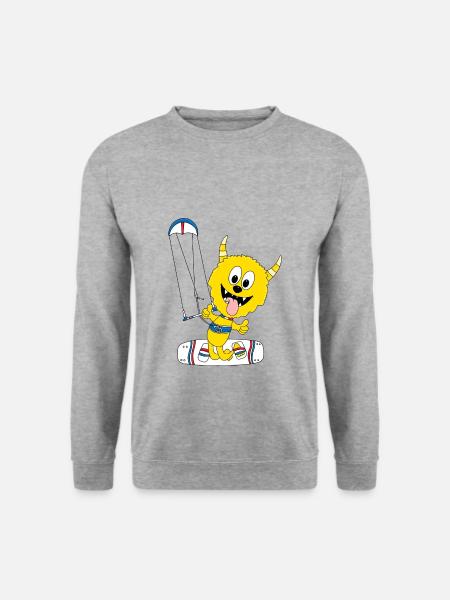 MONSTER - KITER - KITE - KITESURFER - KITEN - Unisex Pullover - Weißgrau meliert