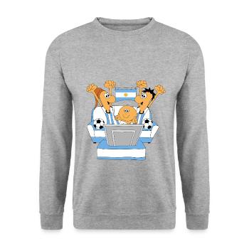 ARGENTINIEN - WM - WELTMEISTERSCHAFT - FUßBALL - Unisex Pullover - Weißgrau meliert - Vorne - Alina (178cm) & Michal (187cm)