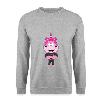 EINHORN - SECURITY - BODYGUARD - TÜRSTEHER - Unisex Pullover - Weißgrau meliert - Vorne - Alina (178cm) & Michal (187cm)