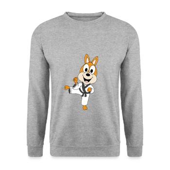 KARATE - JUDO - KÄNGURU - SELBSTVERTEIDIGUNG - Unisex Pullover - Weißgrau meliert - Vorne - Alina (178cm) & Michal (187cm)