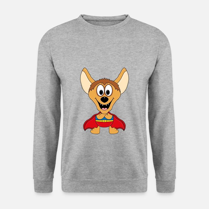 HYÄNE - SUPERHELD - TIER - KIND - BABY - Unisex Pullover - Weißgrau meliert
