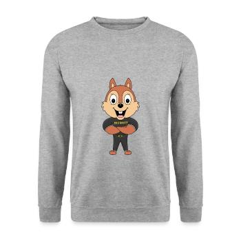 EICHHÖRNCHEN - SECURITY - TIER - TIERISCH - Unisex Pullover - Weißgrau meliert - Vorne - Alina (178cm) & Michal (187cm)