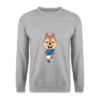 EICHHÖRNCHEN - LAUFEN - SPORT - FITNESS - JOGGEN - Unisex Pullover - Weißgrau meliert - Vorne - Alina (178cm) & Michal (187cm)