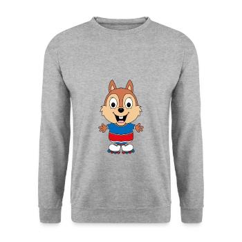INLINE SKATES - SPORT - EICHHÖRNCHEN - SKATEN - Unisex Pullover - Weißgrau meliert - Vorne - Alina (178cm) & Michal (187cm)