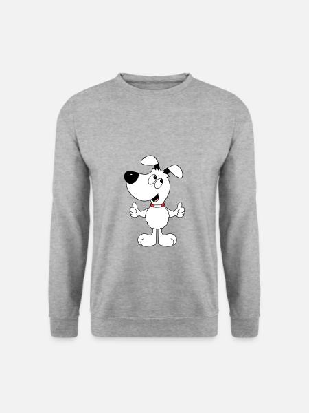 HUND - TIER - TIERISCH - GUT - HUNDE - Unisex Pullover - Weißgrau meliert