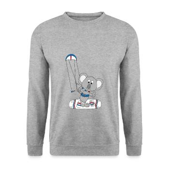 KOALA - KITE - KITESURFEN - KITESURFER - KITEN - Unisex Pullover - Weißgrau meliert - Vorne - Alina (178cm) & Michal (187cm)