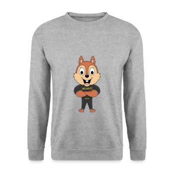 EICHHÖRNCHEN - SECURITY - TIER - TIERISCH - Unisex Pullover - Weißgrau meliert - Vorne - Alina (178cm) & Michal (187cm)