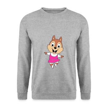 EICHHÖRNCHEN - TANZEN - BALLETT - BALLERINA - TIER - Unisex Pullover - Weißgrau meliert - Vorne - Alina (178cm) & Michal (187cm)