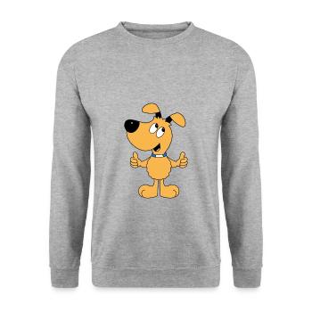 HUND - MÖGEN - LIKEN - TIERISCH - GUT - TIER - Unisex Pullover - Weißgrau meliert - Vorne - Alina (178cm) & Michal (187cm)