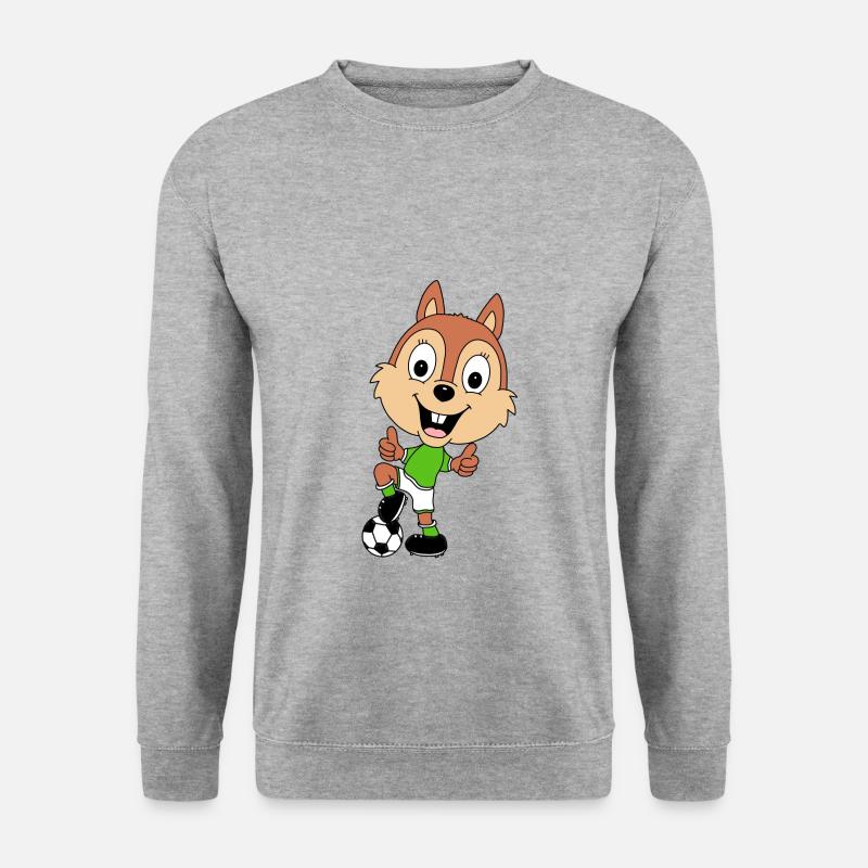 FUßBALL - SPORT - EICHHÖRNCHEN - TIER - Unisex Pullover - Weißgrau meliert