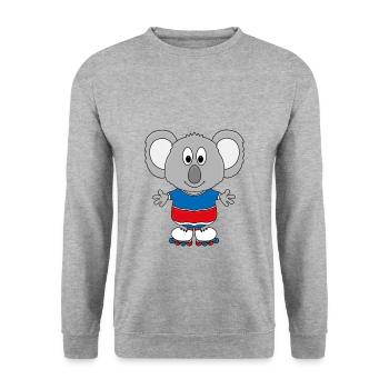 KOALA - INLINER - SPORT - FITNESS - TIER - Unisex Pullover - Weißgrau meliert - Vorne - Alina (178cm) & Michal (187cm)