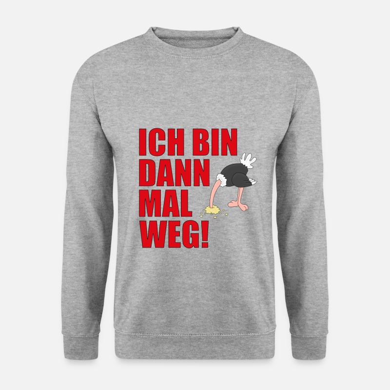ICH BIN DANN MAL WEG! - Unisex Pullover - Weißgrau meliert