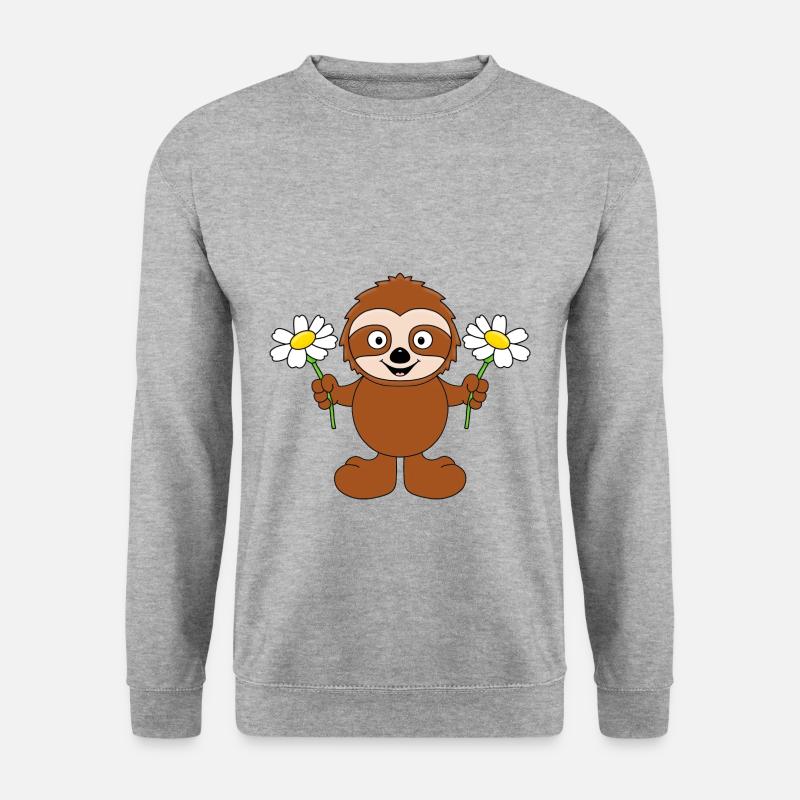 FAULTIER - BLUMEN - Unisex Pullover - Weißgrau meliert