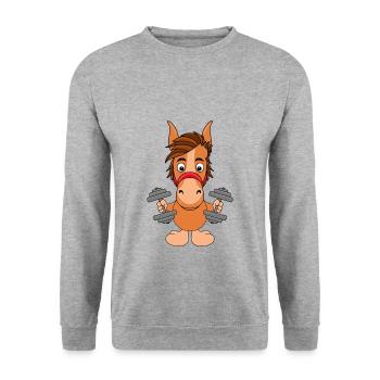 PFERD - PONY - FITNESS - Unisex Pullover - Weißgrau meliert - Vorne - Alina (178cm) & Michal (187cm)
