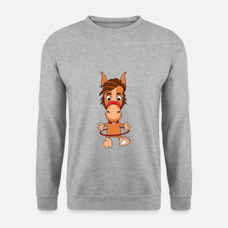 PONY - PFERD - Unisex Pullover - Weißgrau meliert
