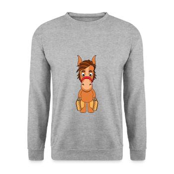 PFERD - PONY - Unisex Pullover - Weißgrau meliert - Vorne - Alina (178cm) & Michal (187cm)