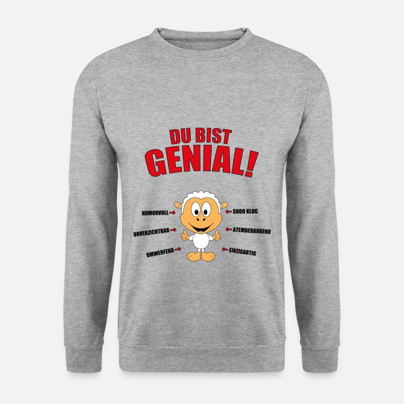 SCHAF - SCHAFE - Unisex Pullover - Weißgrau meliert