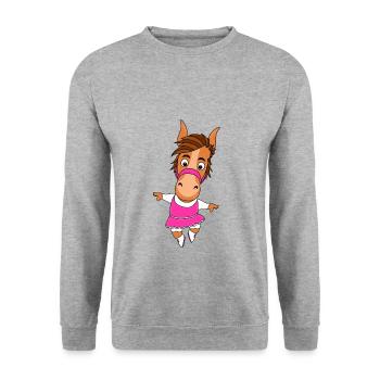 PFERD - TÄNZERIN - Unisex Pullover - Weißgrau meliert - Vorne - Alina (178cm) & Michal (187cm)