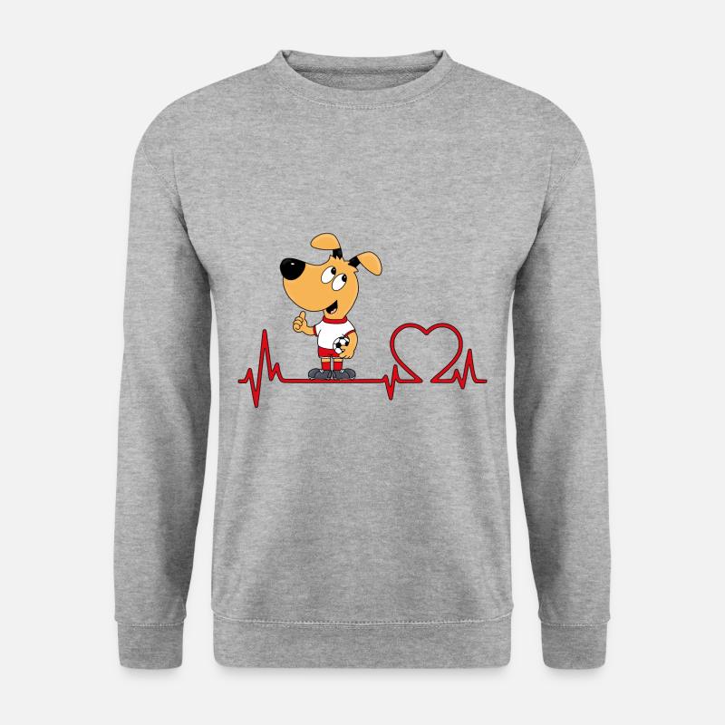 HUND - FUßBALL - Unisex Pullover - Weißgrau meliert