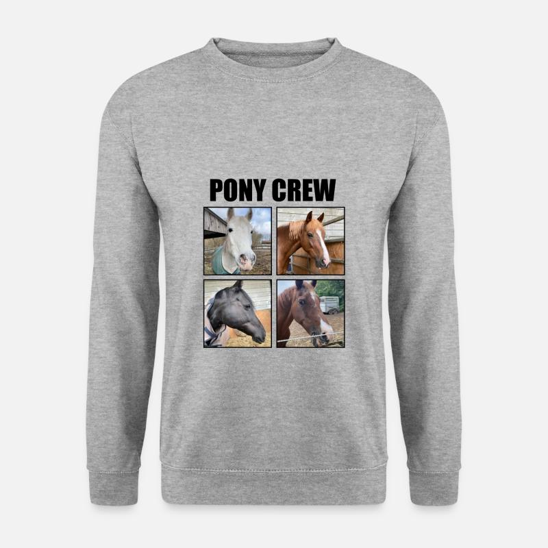 PONY CREW - Unisex Pullover - Weißgrau meliert