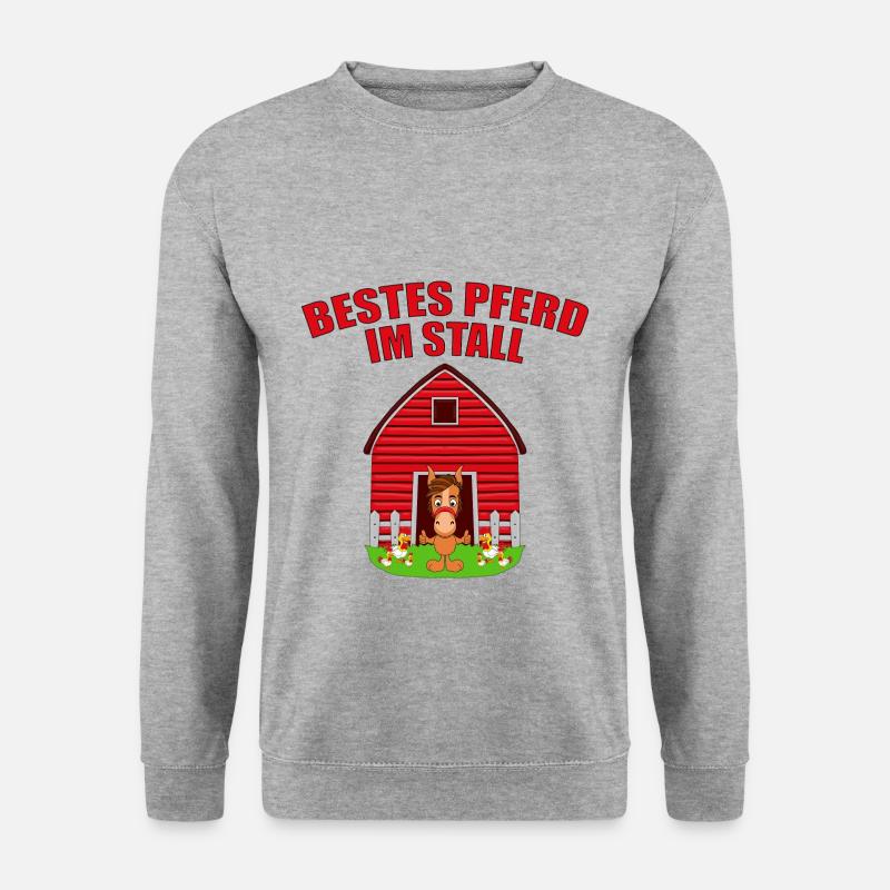 BESTES PFERD IM STALL - Unisex Pullover - Weißgrau meliert