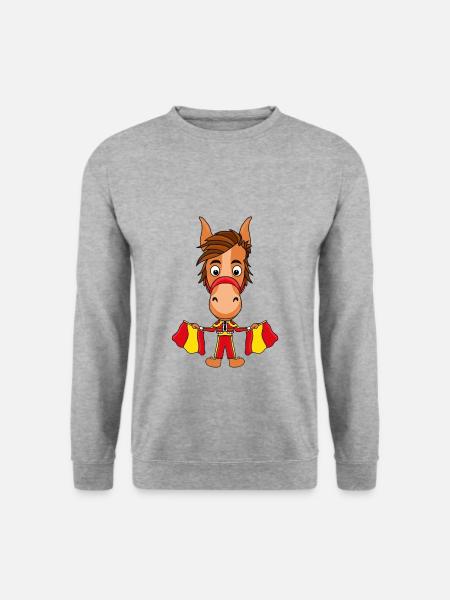PFERD - PFERDE - PONY - PONYS - Unisex Pullover - Weißgrau meliert