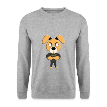 HUND - WACHHUND - SECURITY - BODYGUARD - HUNDE - Unisex Pullover - Weißgrau meliert - Vorne - Alina (178cm) & Michal (187cm)