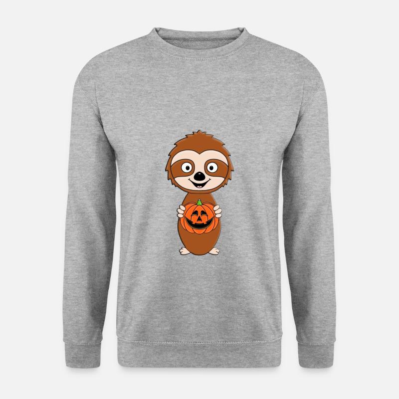 FAULTIER - HALLOWEEN - KÜRBIS - SCHNITZEN - TIER - Unisex Pullover - Weißgrau meliert