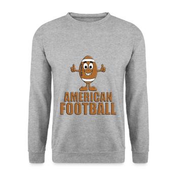 AMERICAN FOOTBALL - SPORT - SUPER - GUT - Unisex Pullover - Weißgrau meliert - Vorne - Alina (178cm) & Michal (187cm)