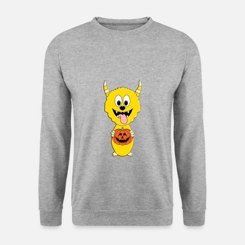 HALLOWEEN - KÜRBIS - MONSTER - KINDER - BABYS - Unisex Pullover - Weißgrau meliert