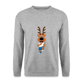 SPORT - FITNESS - MARATHON - LÄUFER - REH - Unisex Pullover - Weißgrau meliert - Vorne - Alina (178cm) & Michal (187cm)