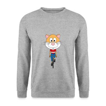 HAMSTERRAD - HAMSTER - RENNRAD - FAHRRAD - SPORT - Unisex Pullover - Weißgrau meliert - Vorne - Alina (178cm) & Michal (187cm)