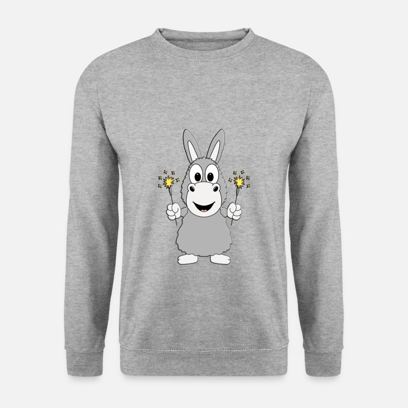 ESEL - WUNDERKERZEN - TIER - Unisex Pullover - Weißgrau meliert