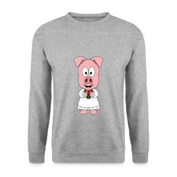 BRAUT - HOCHZEIT - HEIRATEN - LIEBE - TIERISCH - Unisex Pullover - Weißgrau meliert - Vorne - Alina (178cm) & Michal (187cm)