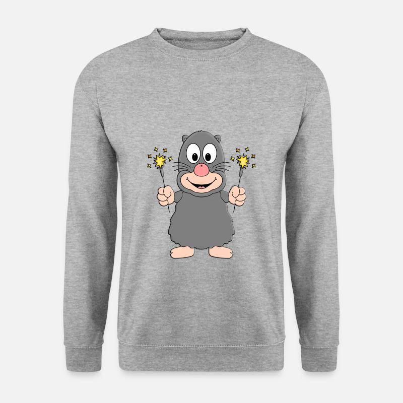 MAULWURF - WUNDERKERZEN - TIER - Unisex Pullover - Weißgrau meliert