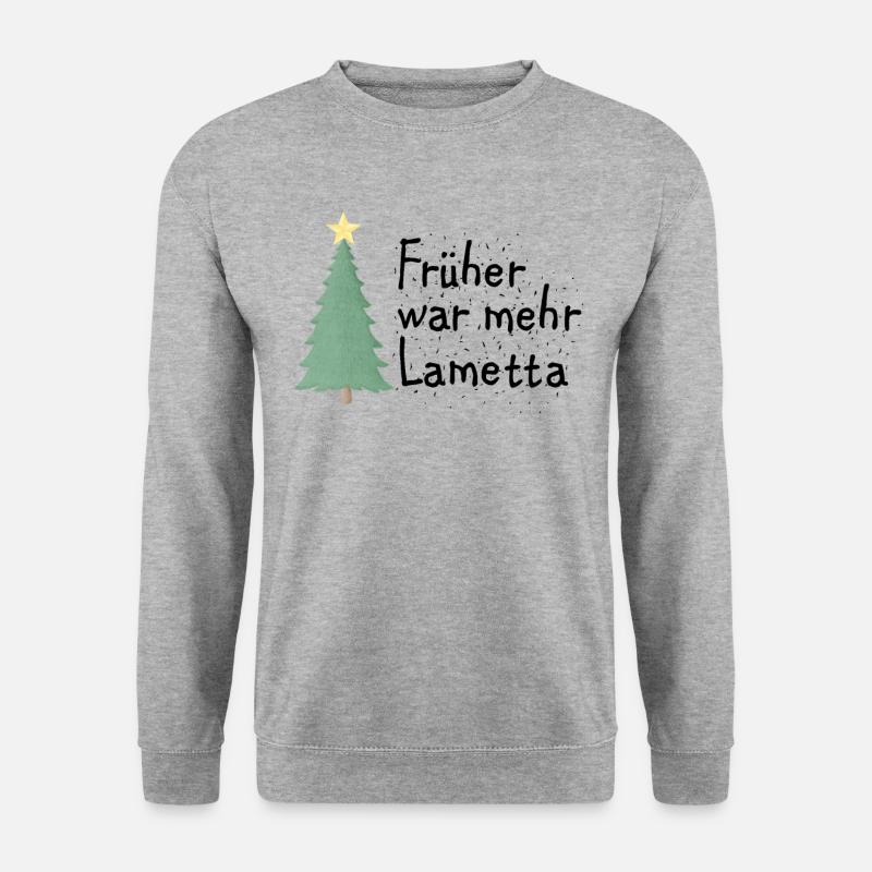 Lametta Weihnachten Ironie Anti Xmas Spruch - Unisex Pullover - Weißgrau meliert