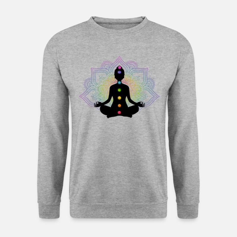 Chakra Meditation - Unisex Pullover - Weißgrau meliert
