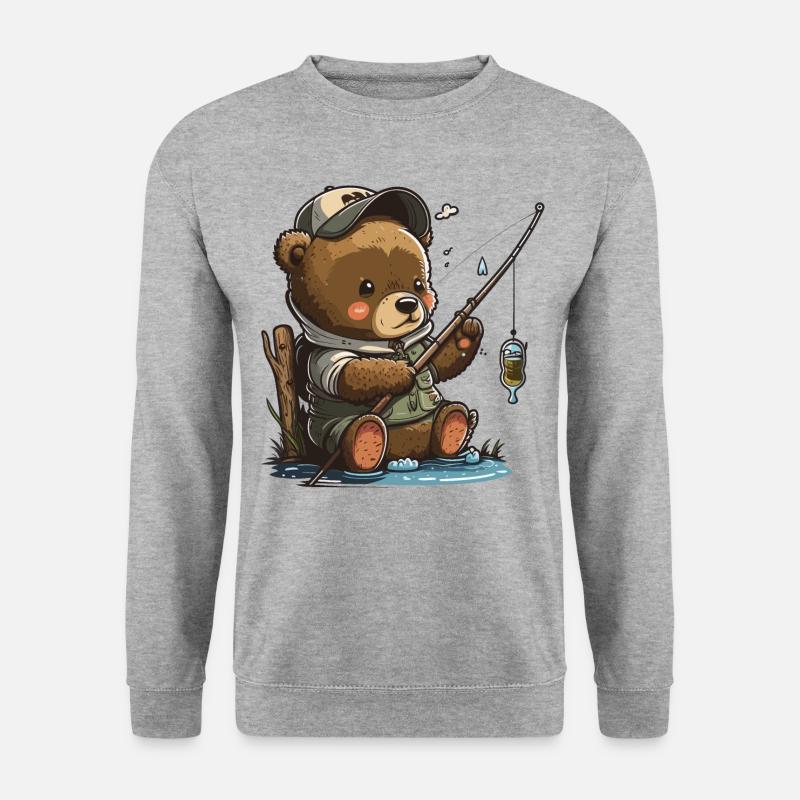 Fishing Bear - Unisex Sweatshirt - salt & pepper